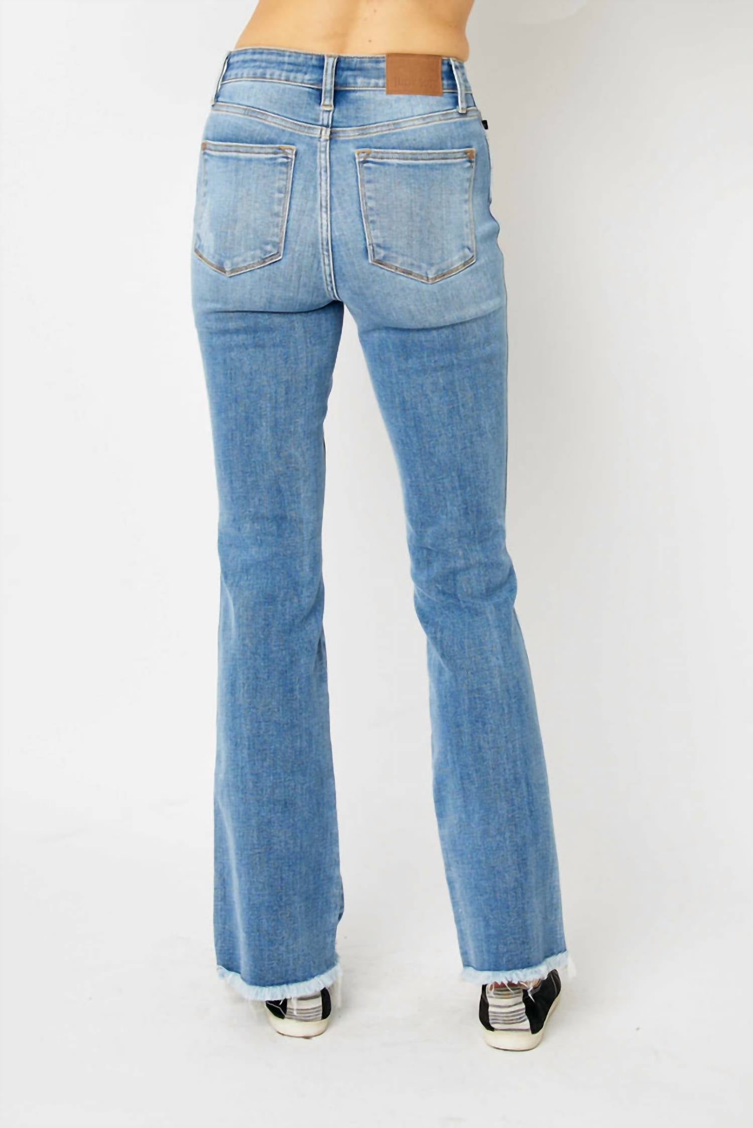 Judy Blue - High Waist Destroy Fray Hem Bootcut Jean