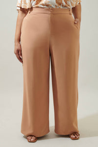 Sugarlips - Chelsea Belted Wide Leg Trousers Curve