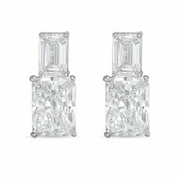 Diana M Jewels - Women's Emerald Lab-Grown Diamond Stud Earrings (8.00 Ct TCW) - Elegant Plus