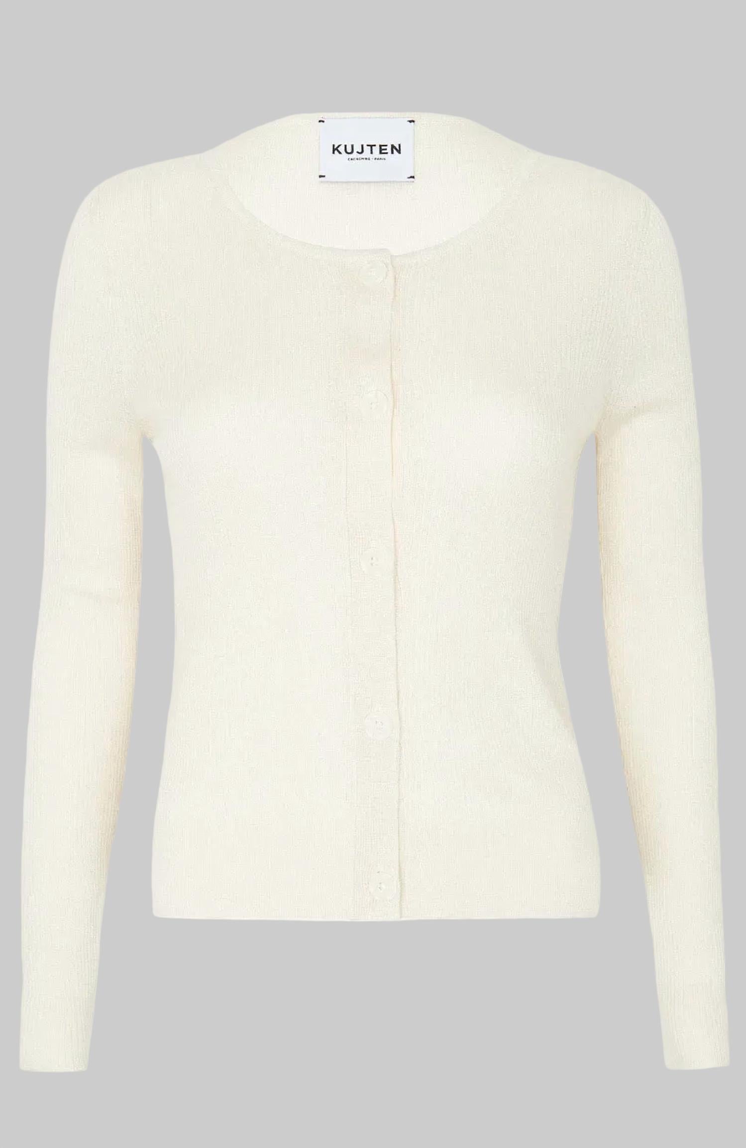 Kujten Women's Thiziri Cardigan in washed white - women's cardigan
