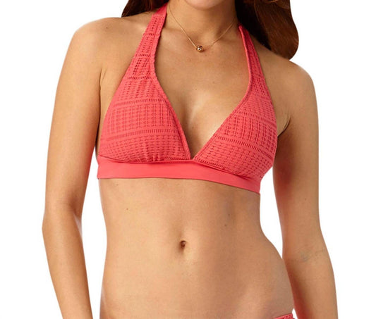 Anne Cole - Lace Crochet Banded Halter Bikini Bra