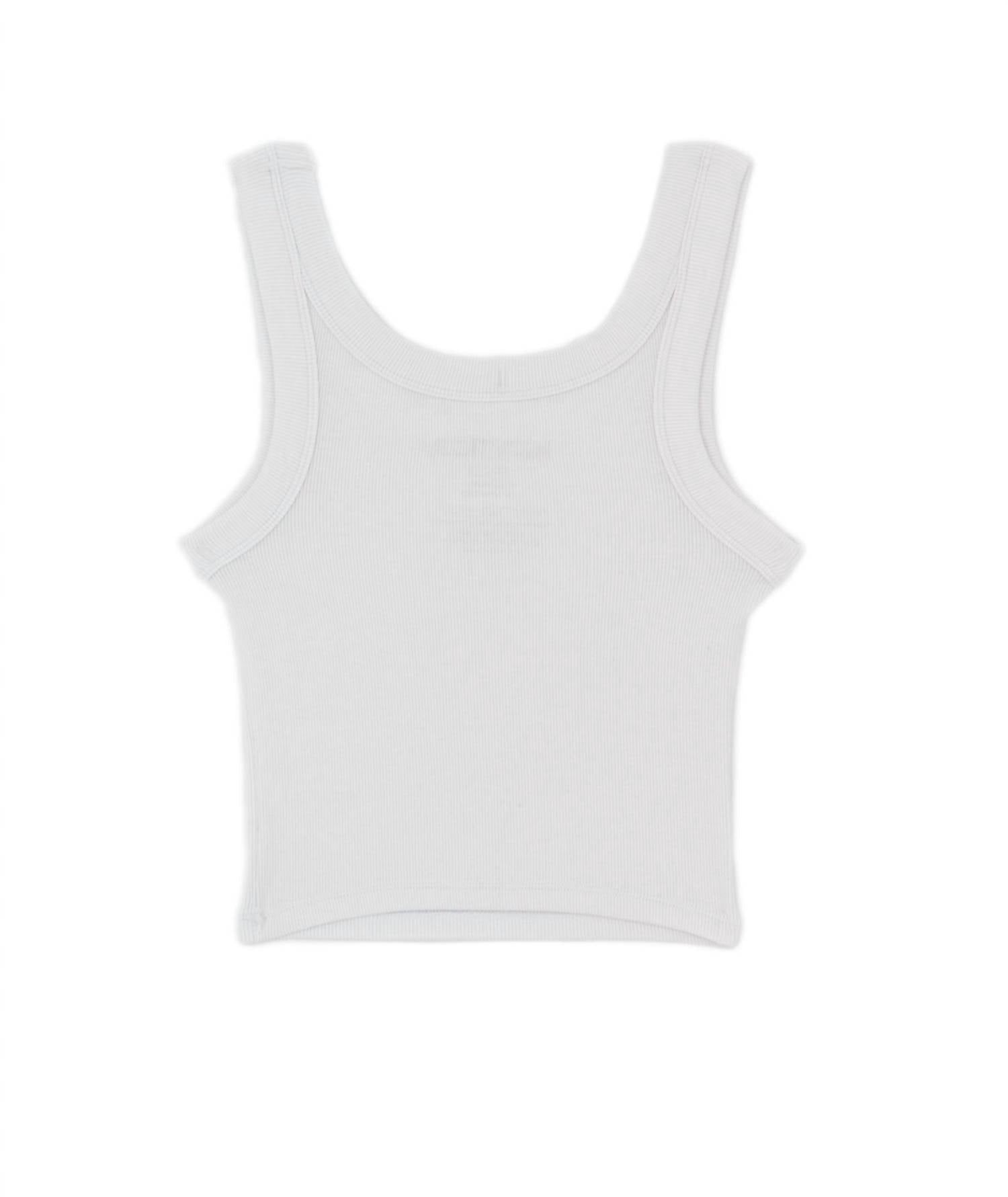 Katie J NYC Junior's Livi Long Tank in white - kids' tank top - detail view