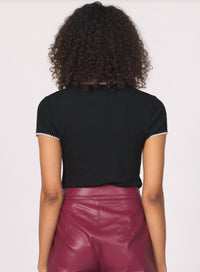 Another Love Zuma Top in black - women's t-shirt - detail view