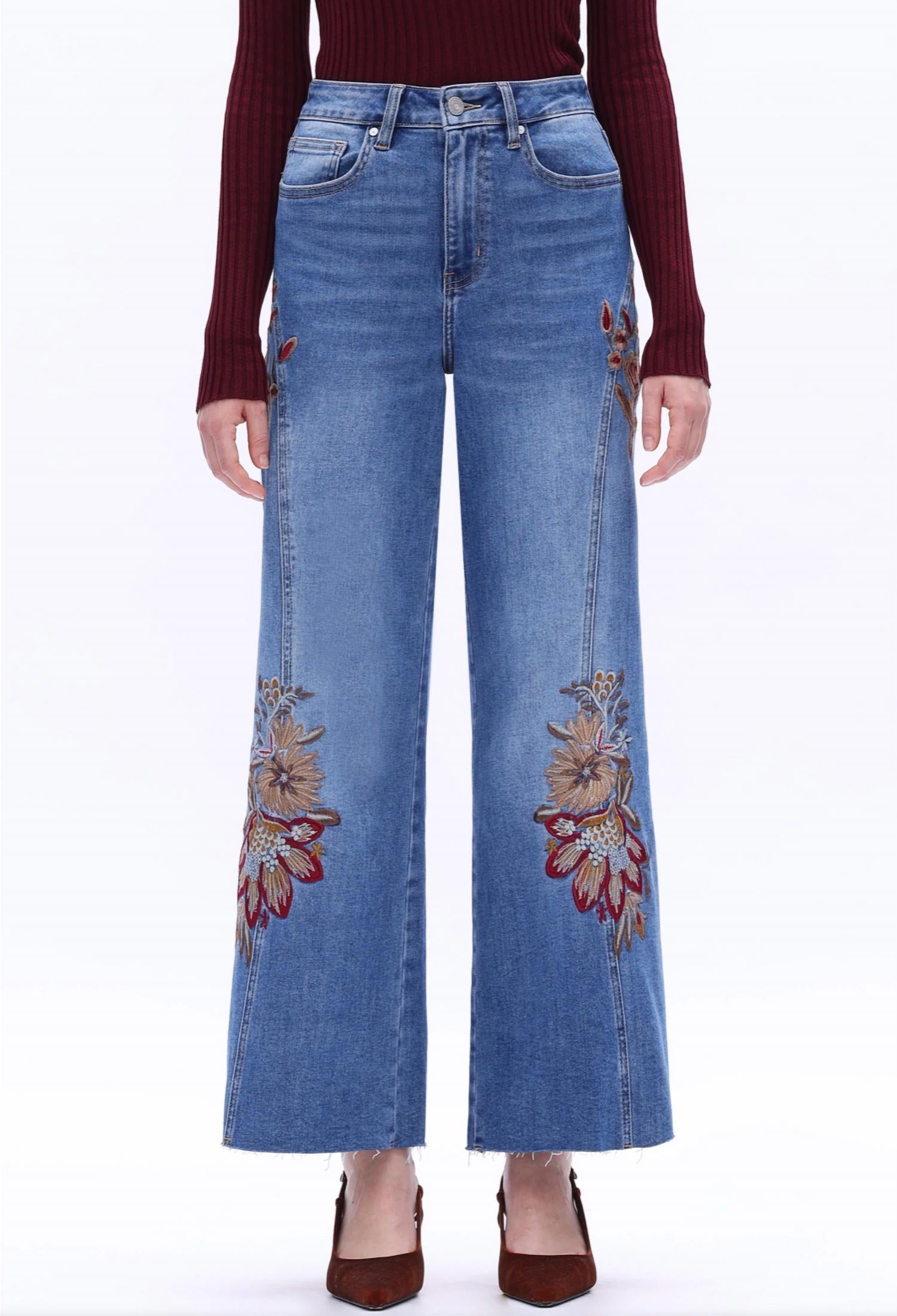 Bayeas - Harvest Bloom Wide Leg Jeans