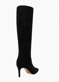PELLE MODA Women's Lidya Heeled Tall Boots in black suede - women's shoe - alternate view