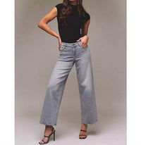 HIDDEN Nori High Rise Super Wide Leg Denim Jeans in grey - women's jeans