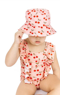 Emerson And Friends - Girl's Very Cherry Ruffle Front One Piece Swimsuit
