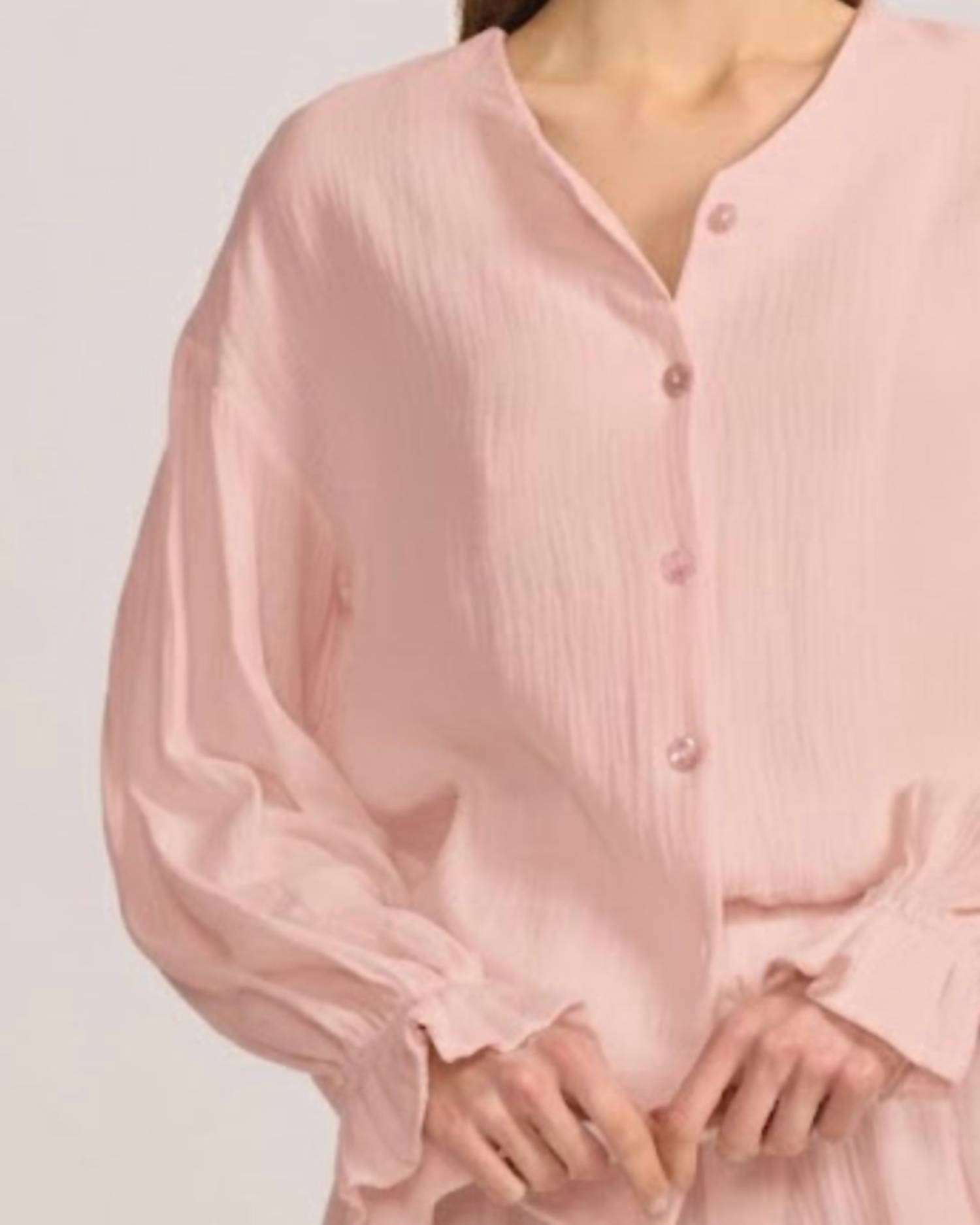 Belle D'Amour - Cotton Gauze Button Down Shirt