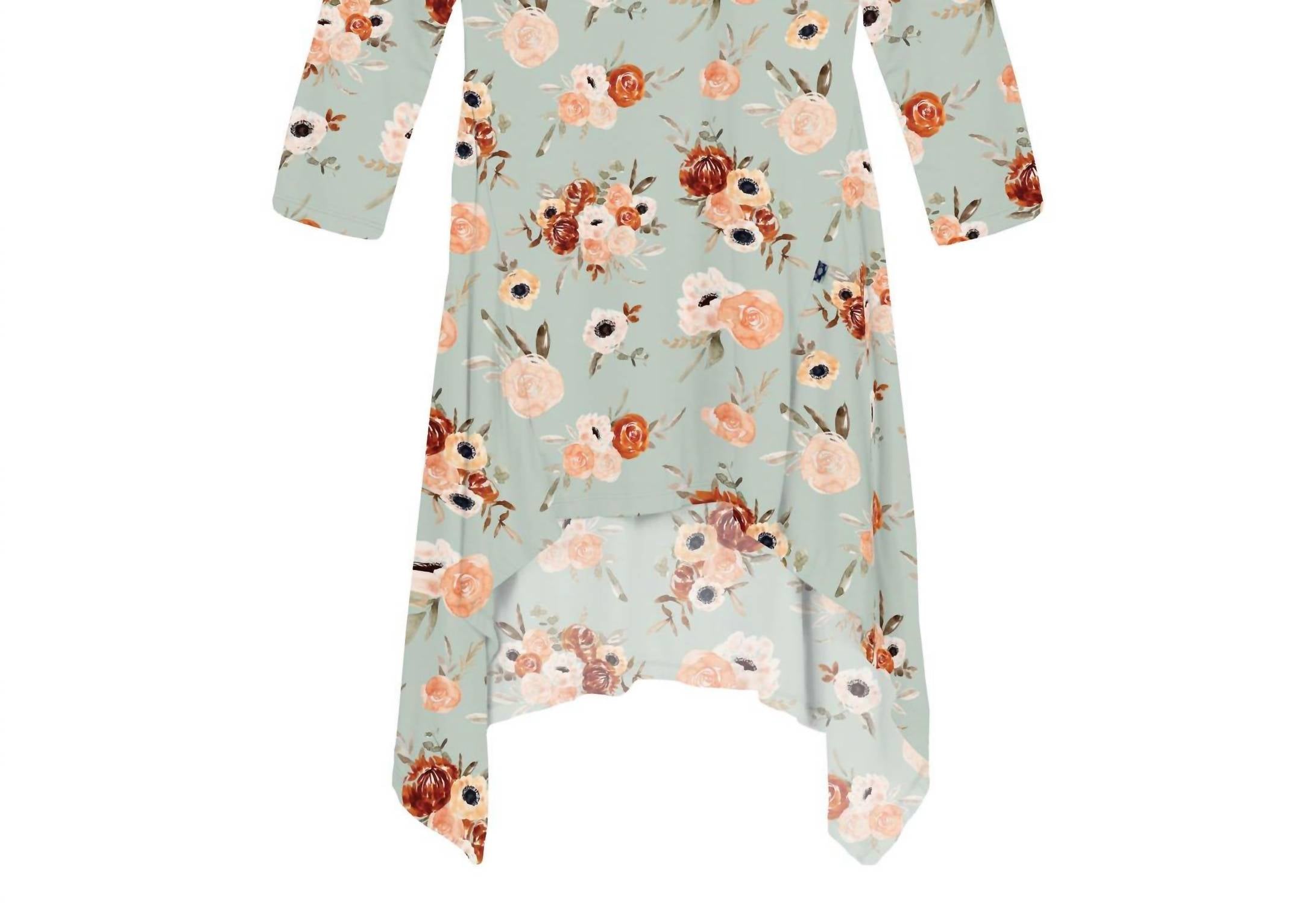 Kickee - Girl's Long Sleeve Hi Lo Raglan Dress