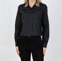 J. Society - Crystal Button Front Shirt