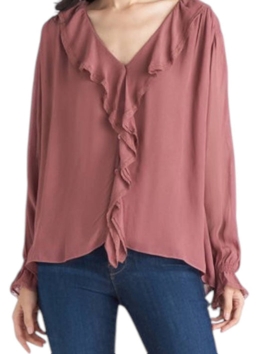Dex - Lace Trim Ruffle Top