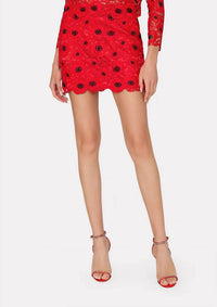 Milly - Embroidered Lace Modern Mini Skirt