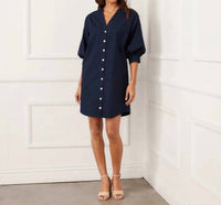 Karen Kane - Lantern Sleeve Button-Front Dress