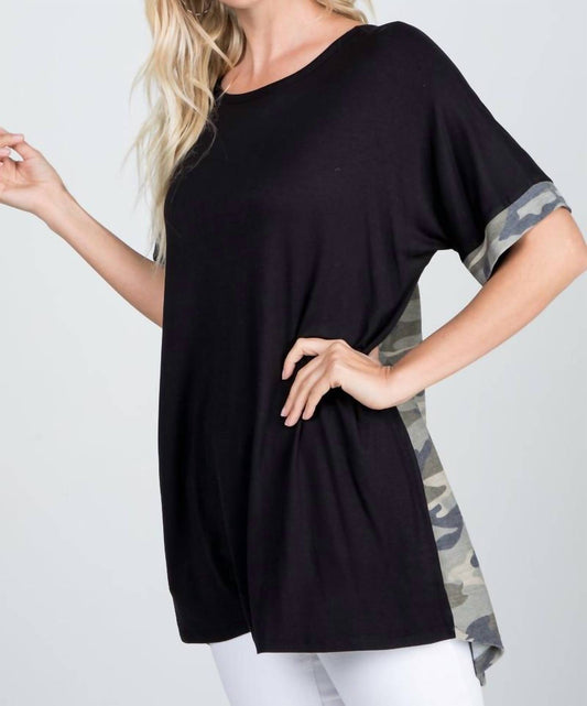 Heimish Usa - Camo Criss Cross Tunic Top