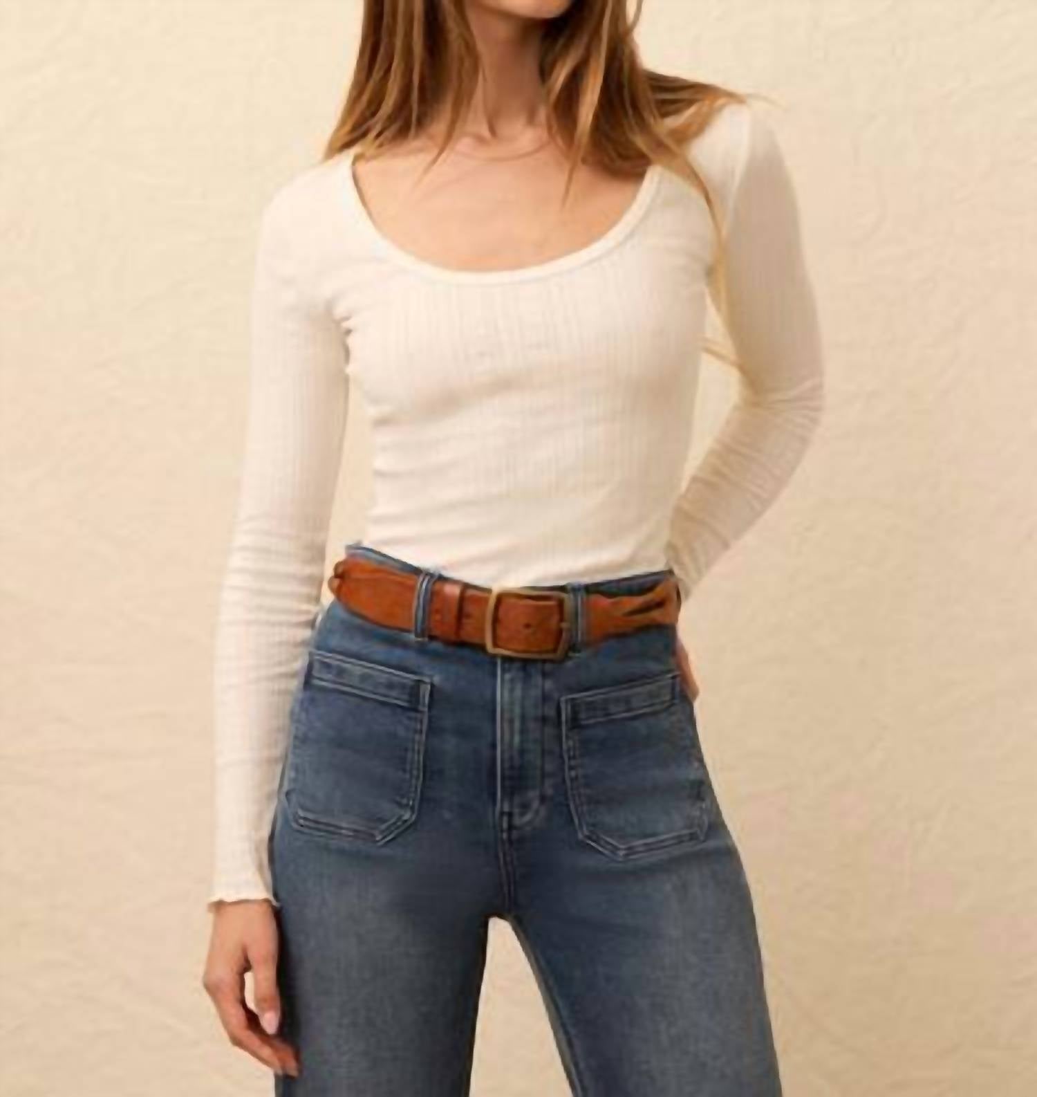 Faherty - Paradise Pointelle Scoop Neck Tee