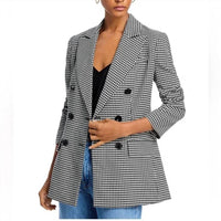 Toccin - Magnolia Houndstooth Double-Breasted Blazer
