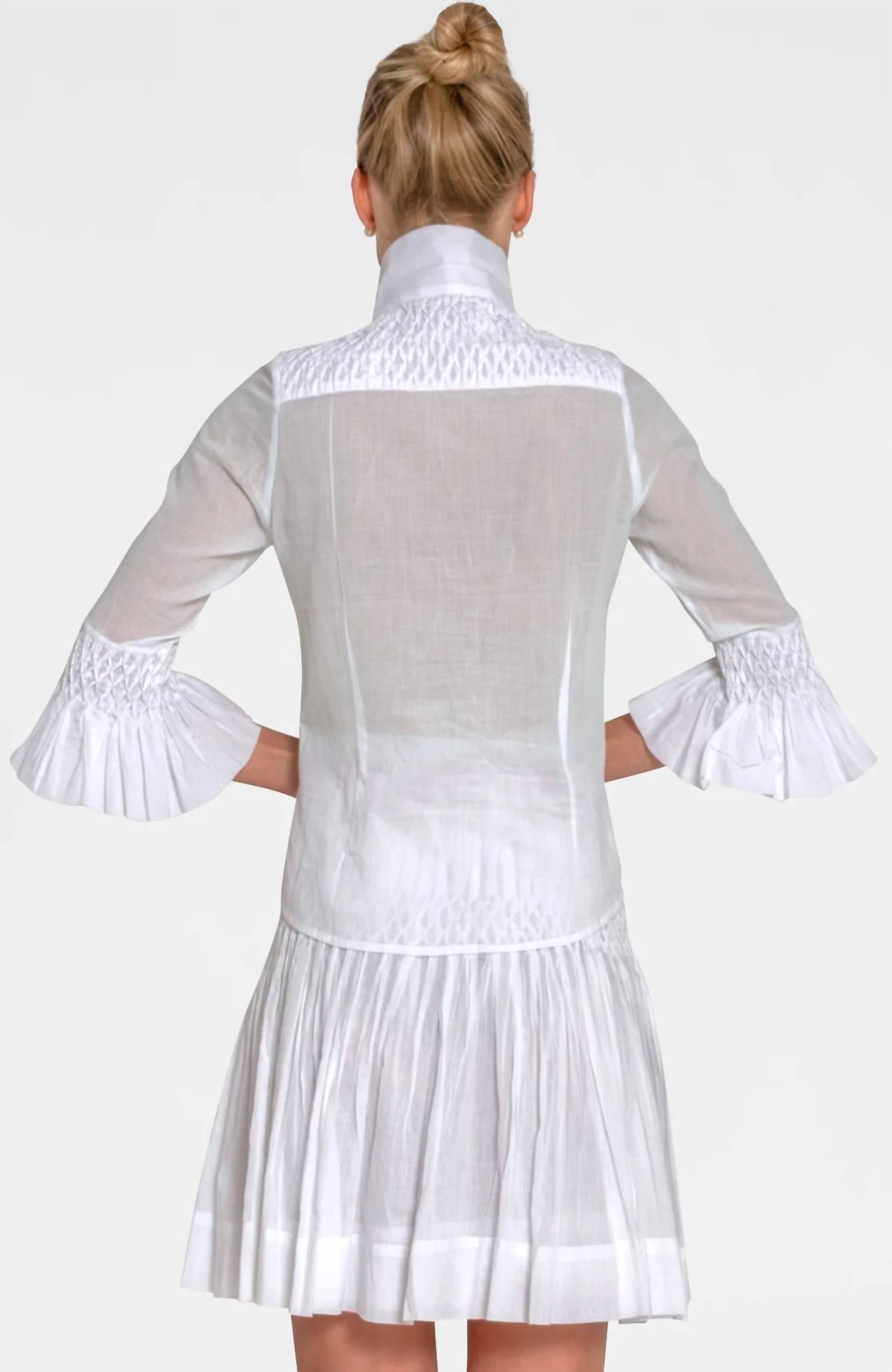 GRETCHEN SCOTT Fortuna Goddess Of Fortune Hand Smocked Blouse in roman goddess - women's blouse - alternate view