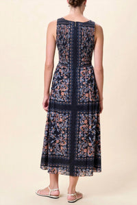 Cleobella Constance Ankle Maxi Dress in dark la ramos - women's dress - detail view