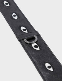 Min & Mon - Embroidered Eyes Leather Shoulder Strap
