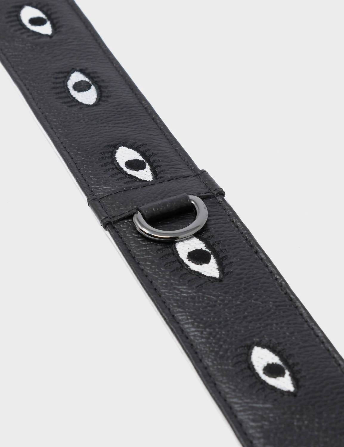 Min & Mon - Embroidered Eyes Leather Shoulder Strap
