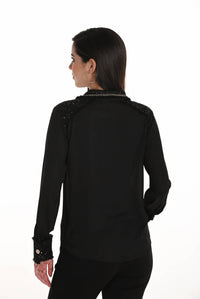 Frank Lyman - Sequin Trim And Chain Detail Blouse