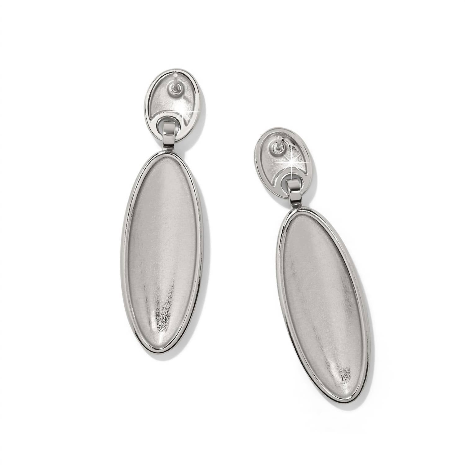 Brighton Women's Meridian Orbit Oval Post Drop Earrings in silver - women's jewelry - detail view