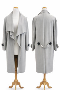 SCAPA Lauren Perre trench coat in grey - women's jacket - detail view