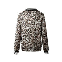 Supreme Fashion Women's Long Sleeve Bomber Jacket in leopard print - women's jacket - detail view