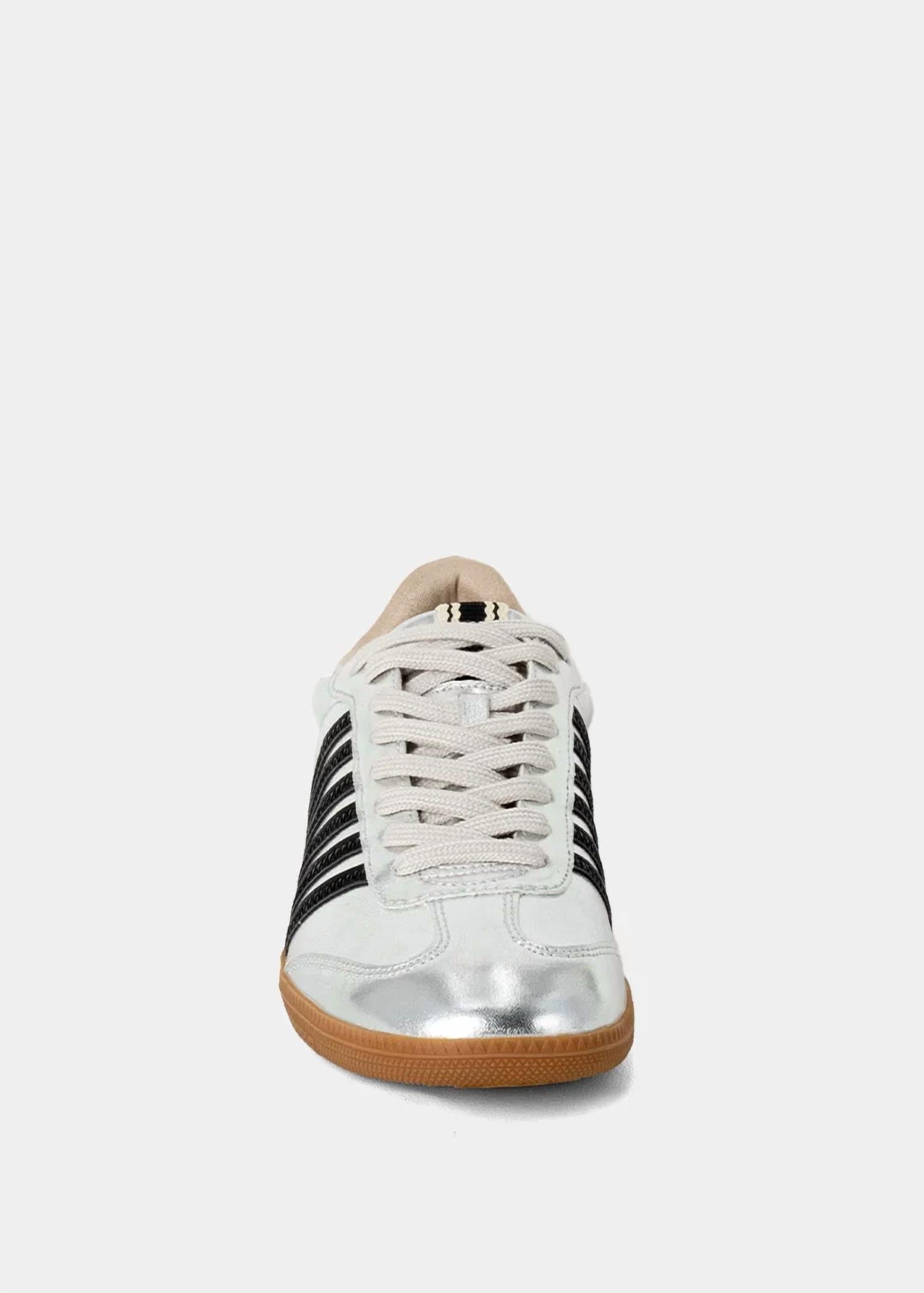 SHU SHOP Women's Stevie Metallic Sneaker in silver - women's sneaker - alternate view