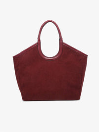 Jen & Co. Women's Piper Corduroy Tote Bag in cherry lacquer - women's bag