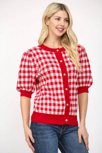 Fate - Love Me Always Gingham Cardigan