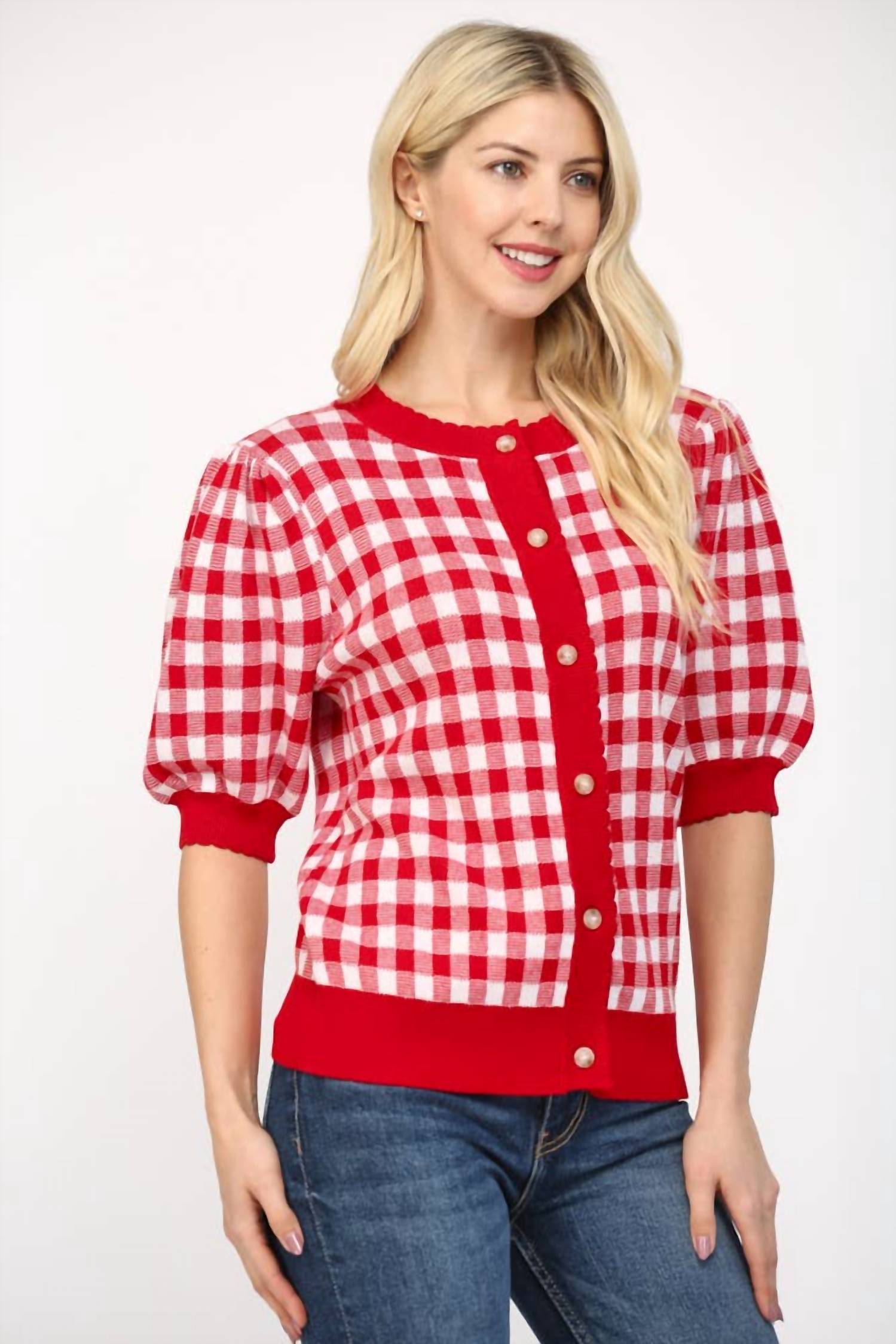 Fate - Love Me Always Gingham Cardigan