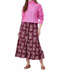 Livro Bramble Motifs Market Skirt in burgundy - women's skirt