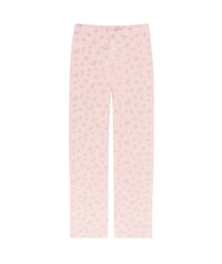 Katie J NYC Girl's Marina Pointelle Pants in perfect petals - kids' joggers - detail view