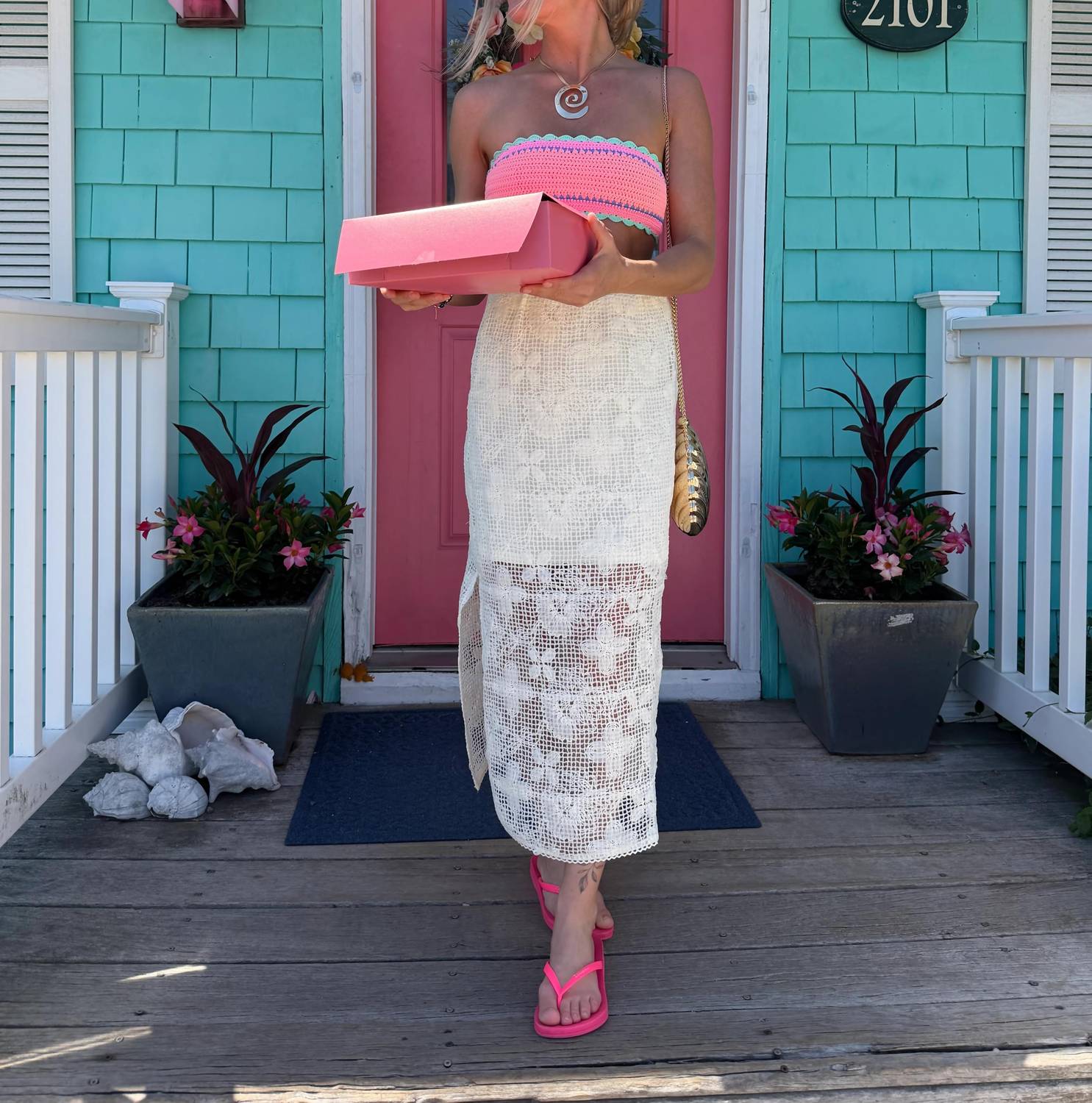Lucy Paris - Priscilla Crochet Midi Skirt