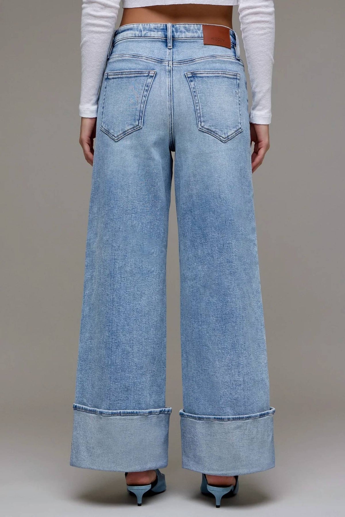 Hidden - HIGH RISE CUFF JEAN