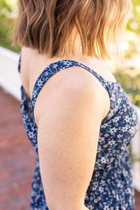 Michelle Mae Cassidy Midi Dress in navy floral - women's dress - view 6