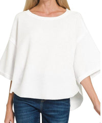 Zenana - Double Knit Three Quarter Sleeve Top