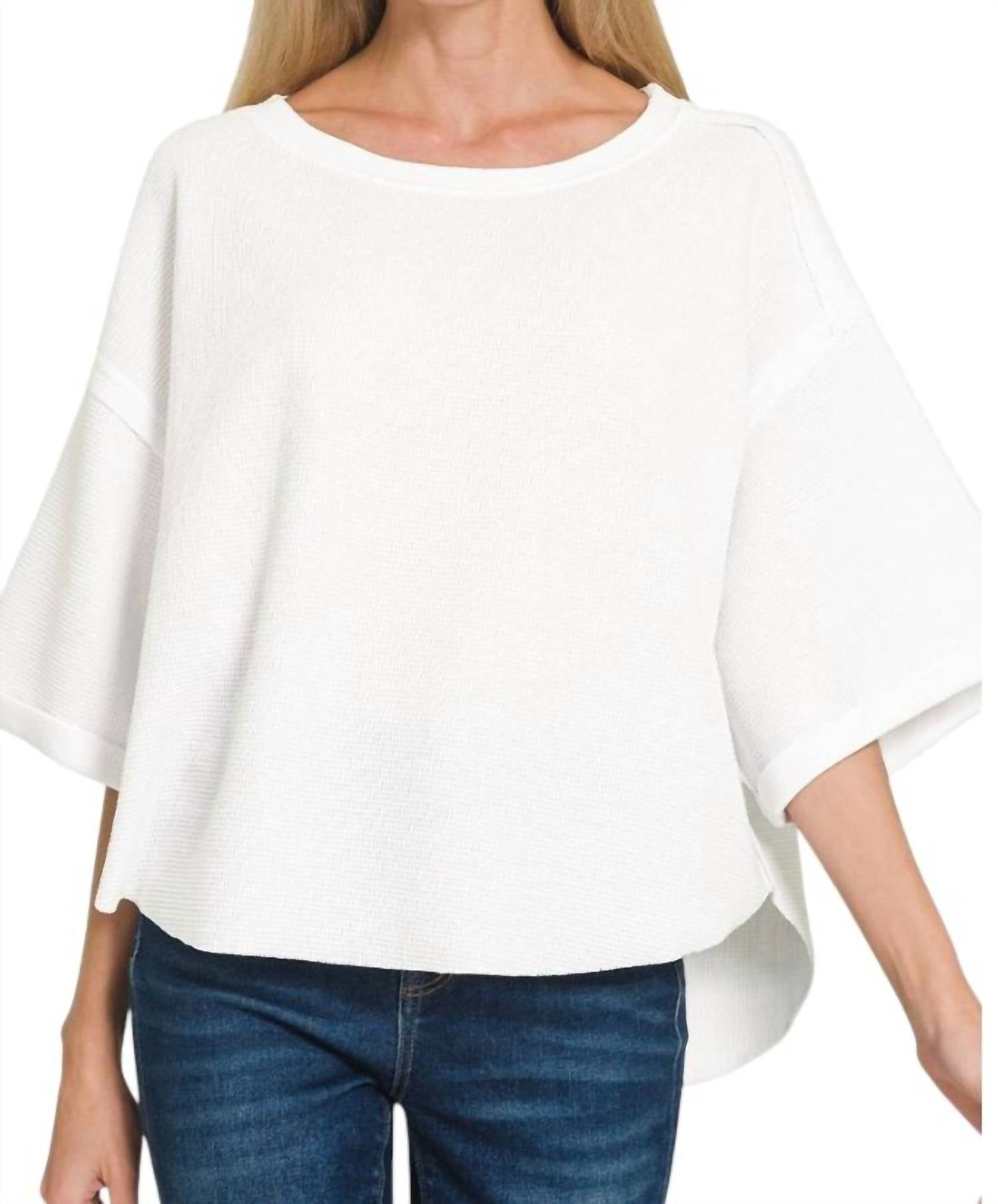 Zenana - Double Knit Three Quarter Sleeve Top