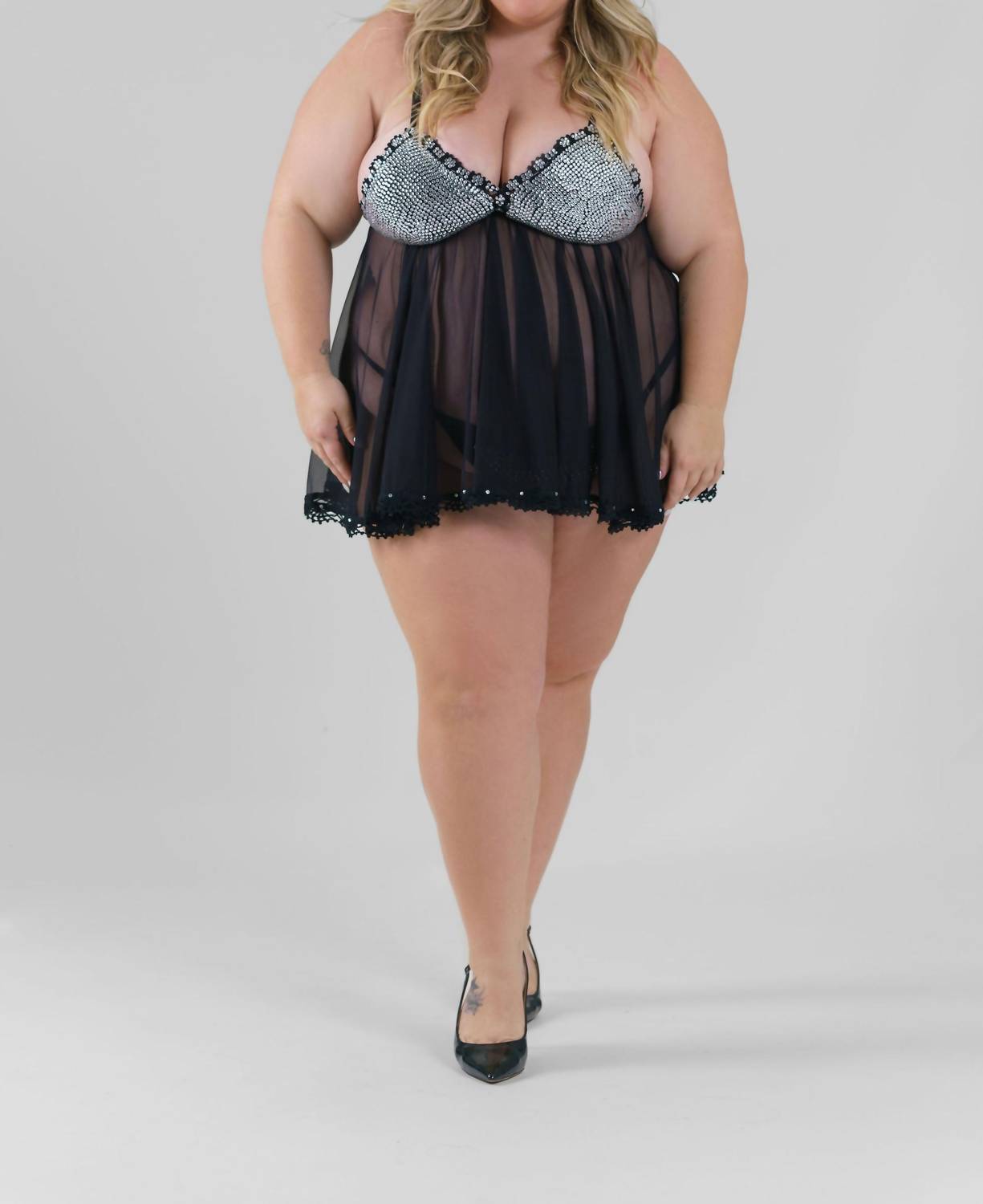 Isayes - RHINESTONE BABYDOLL SET