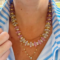 Treasure Jewels Frosted Blush Necklace in pink - women's jewelry