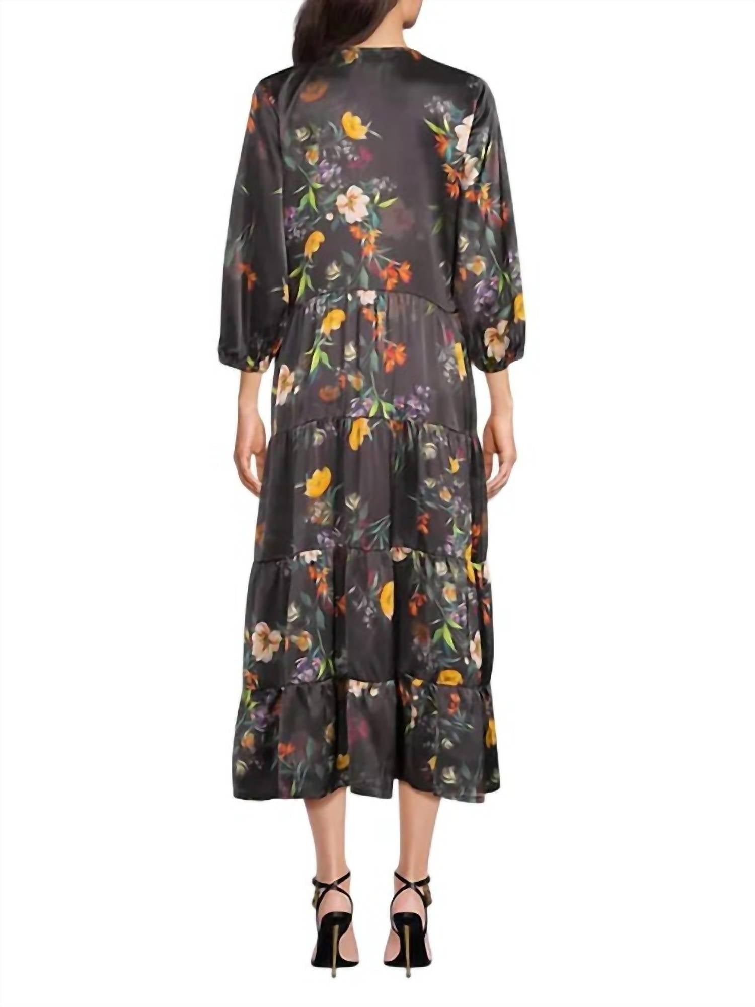 Johnny Was - BISHOP SLEEVE CHEVRON TIERED DRESS