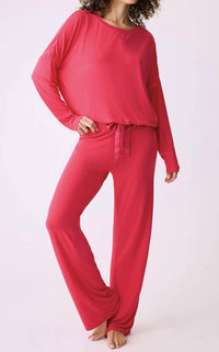PJ Salvage Day Dreams Modal Pajama Set in ruby red - women's sleepwear
