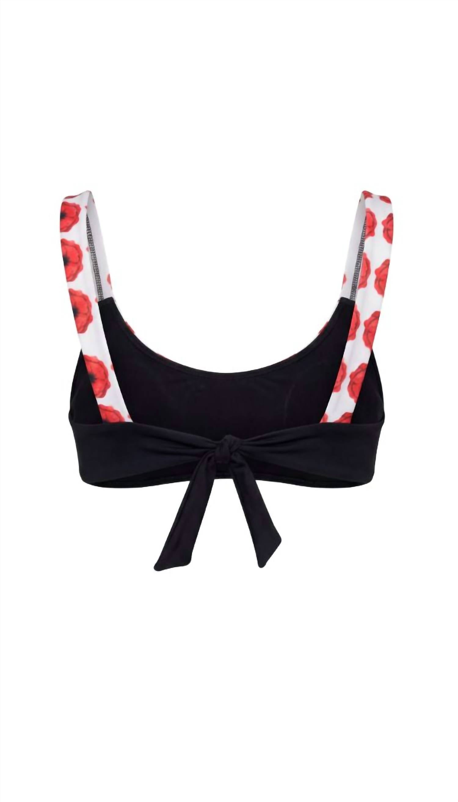 Voglia Swimwear Josephine Bikini Top in black white red - women's swimwear - alternate view