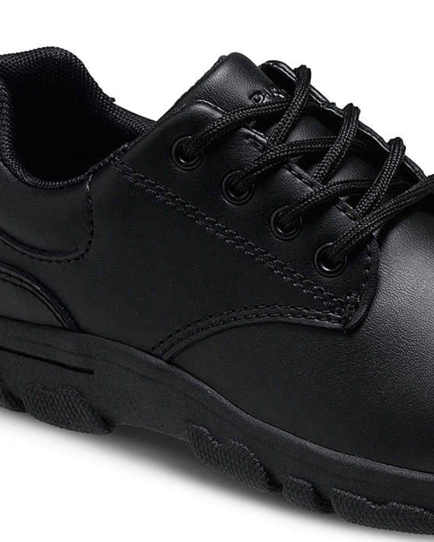 Hush Puppies Little Kid's Sleek Leather Shoes in chad black - kids' boots - detail view