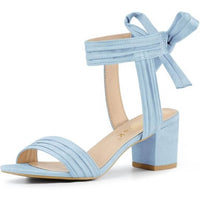 Allegra K - Women's Open Toe Ankle Tie 2.5" Block Heels Sandals