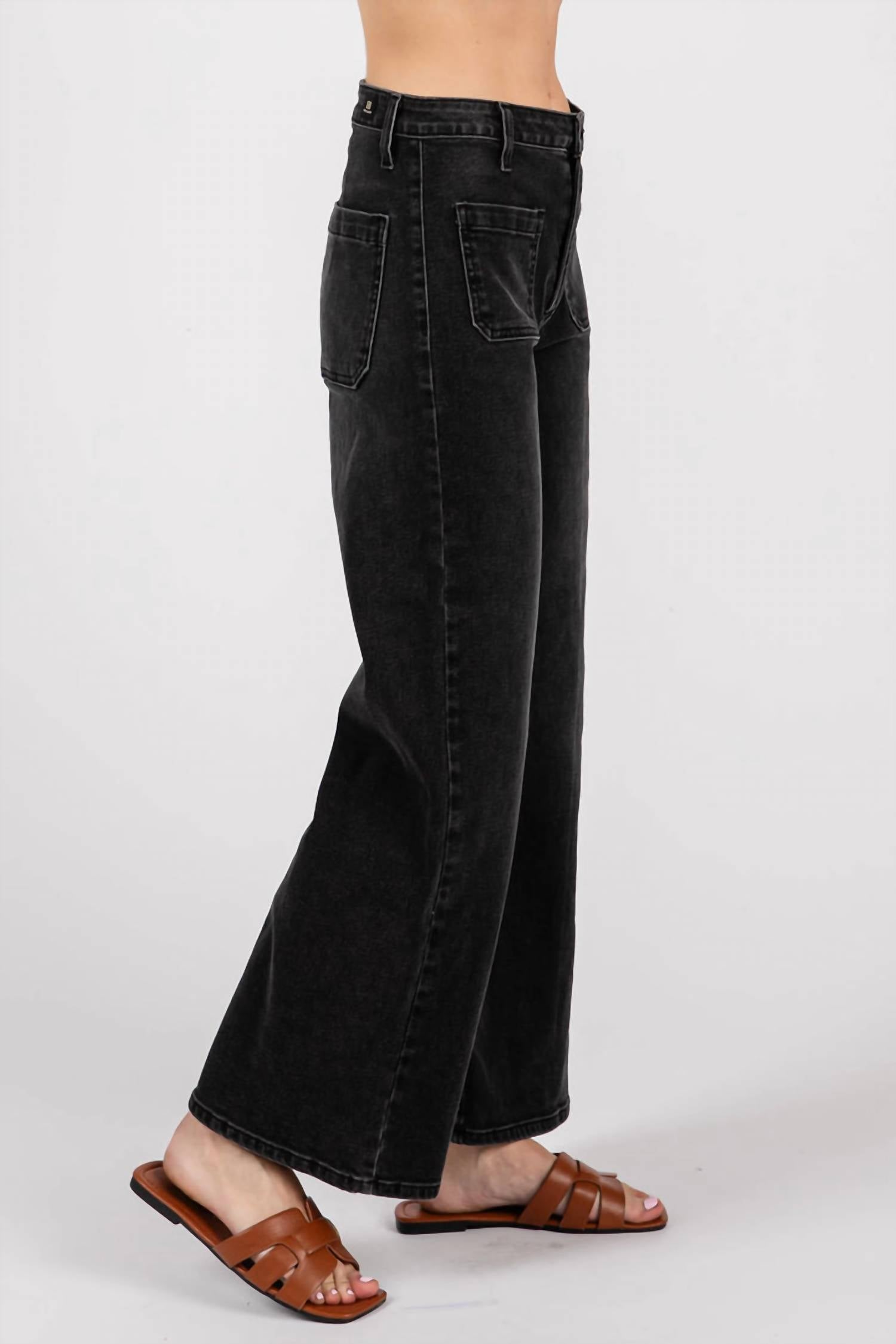 Letter to Juliet Hillside Avenue Sailor Pocket Jeans in washed black - women's jeans - alternate view