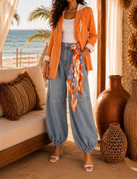Little Secret Of Mine - Hooded Stripe Long Sleeve Blazer