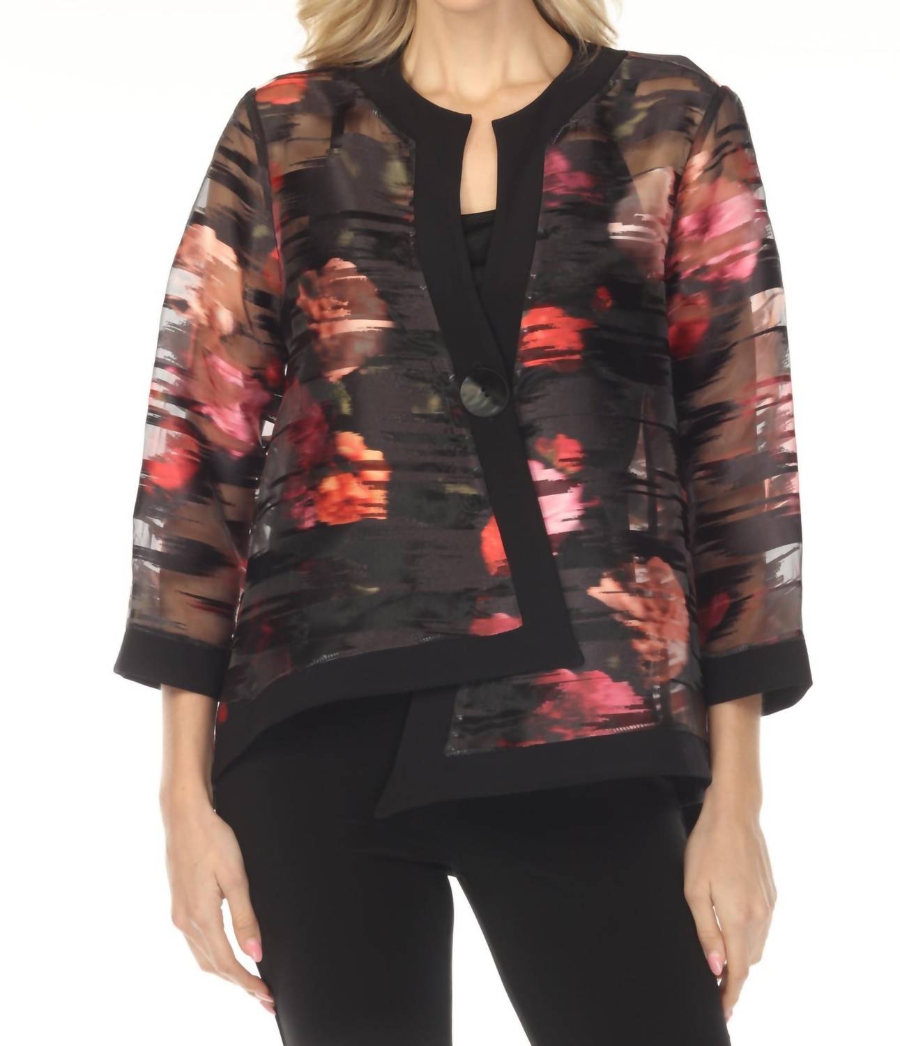 Joseph Ribkoff - Floral Organza Swing Jacket