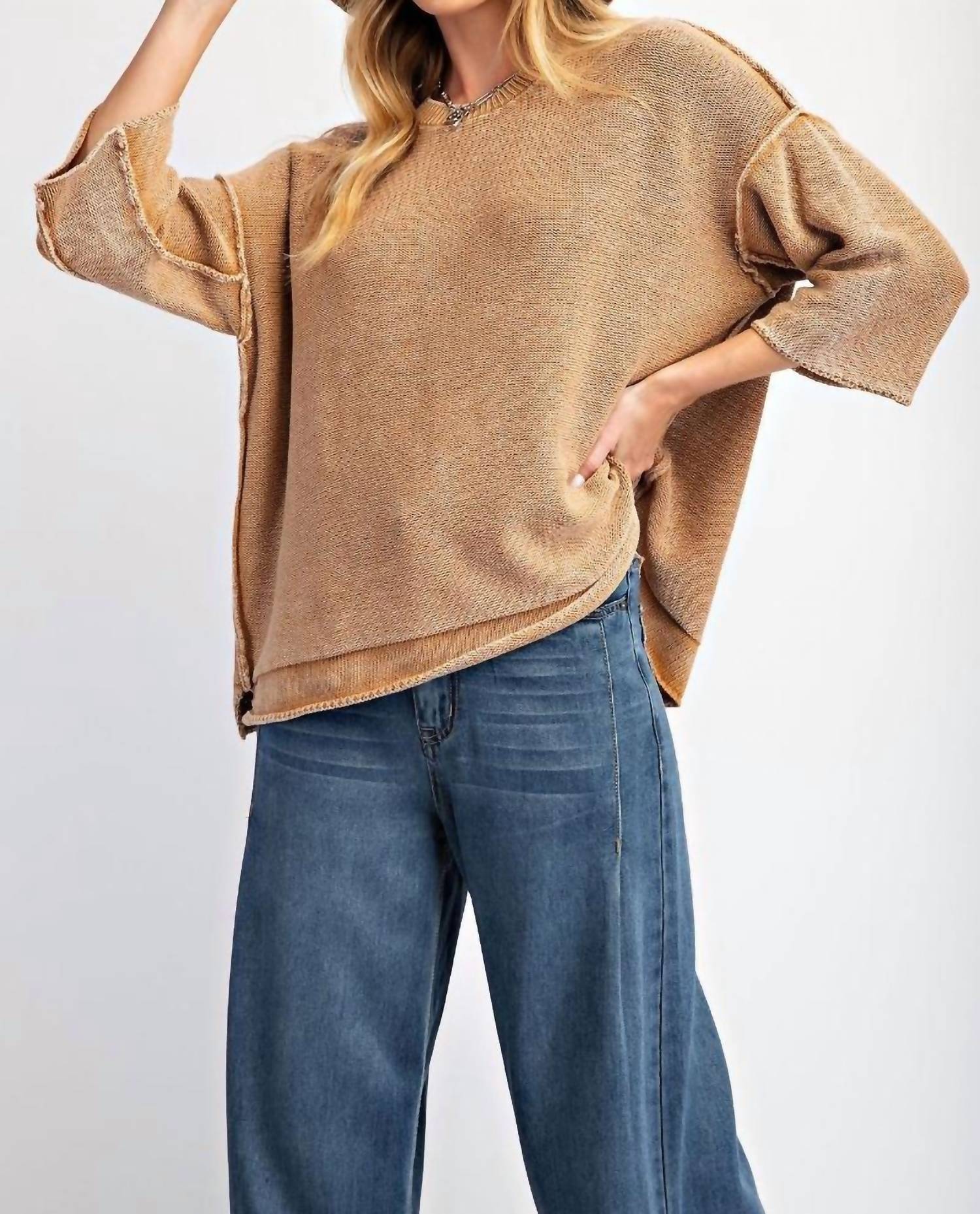 Easel - Mineral Washed Knit Sweater